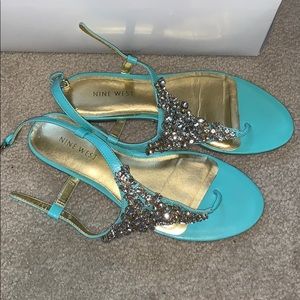 nine west blue sandals